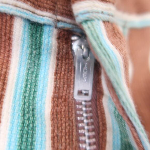 Vintage 70s brown and green striped flare pants Mens 34 - Picture 4 of 5